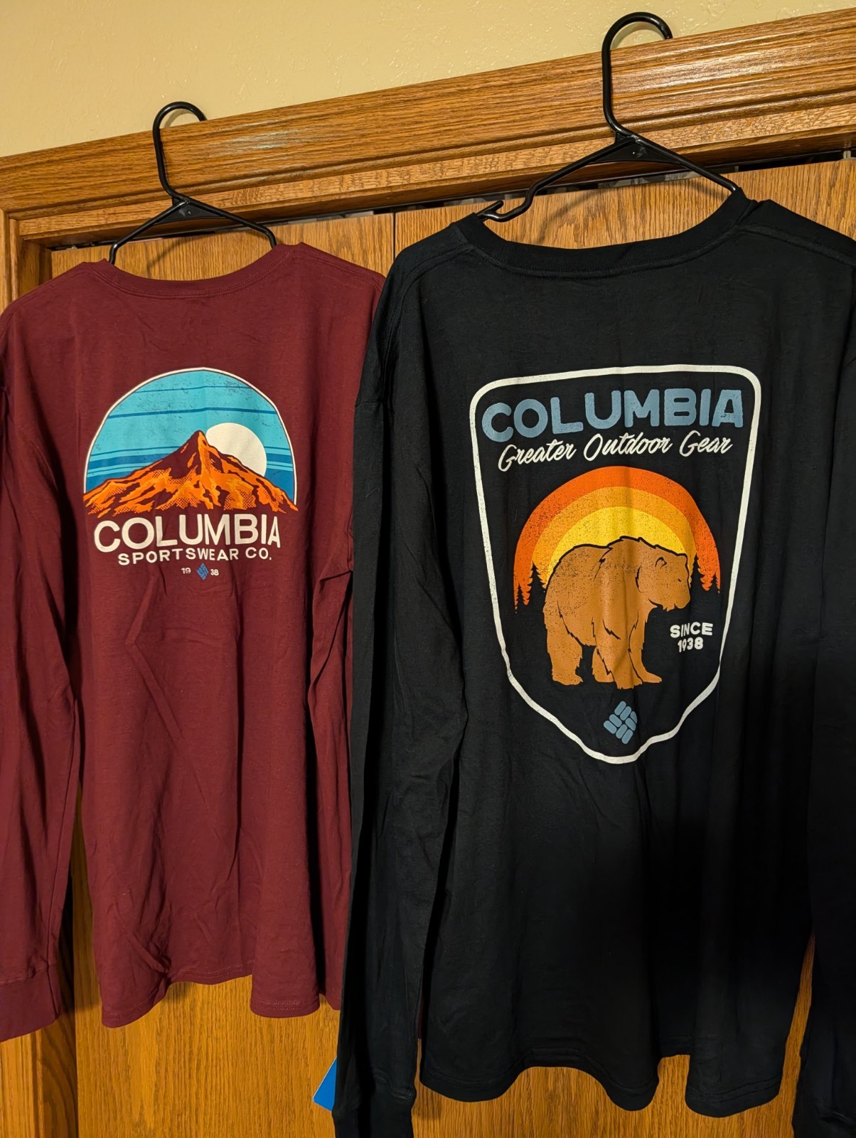 Two Columbia Long Sleeve Tshirts Mens XL Cotton New With Tags