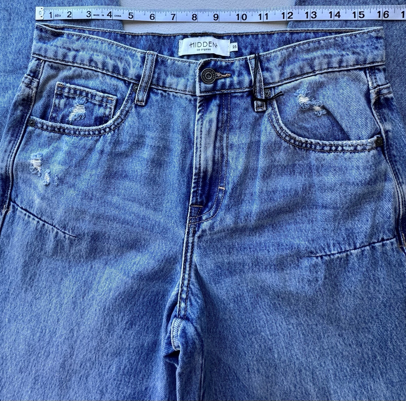NWT Hidden Los Angeles ALYX Baggy Barrel Jeans High Rise Distressed Womens 25