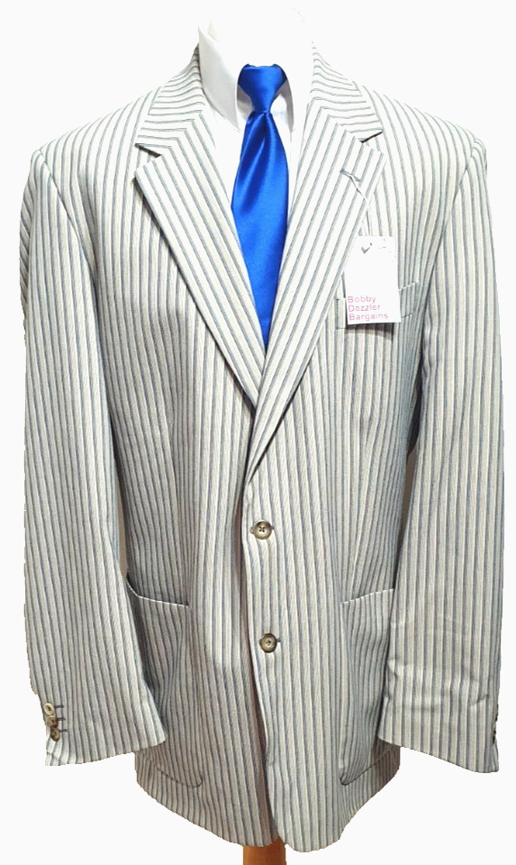 Wellington Cruise Washable Patch pocket Jacket 46″L Cream & grey stripe Boating
