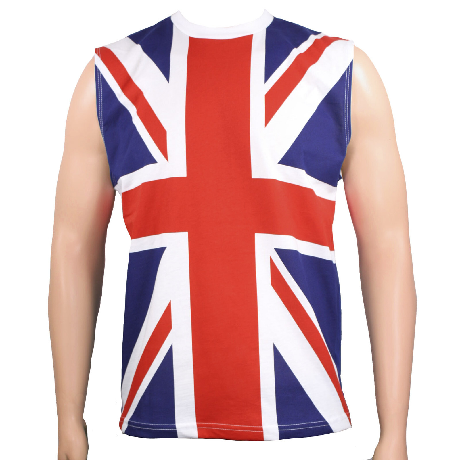 Adult 80’s Union Jack DEF LEPPARD UK Flag Sleeveless Heavy Metal Shirt Tank Top