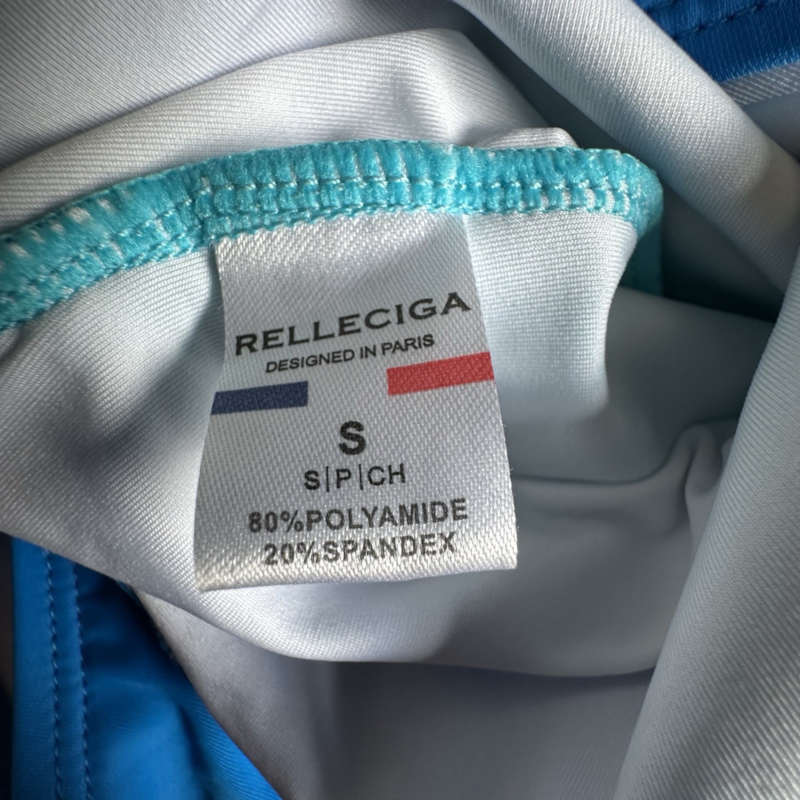 RELLECIGA Women Long Sleeve Rash Guard One Piece Swimsuit Colorblock Zip Front S
