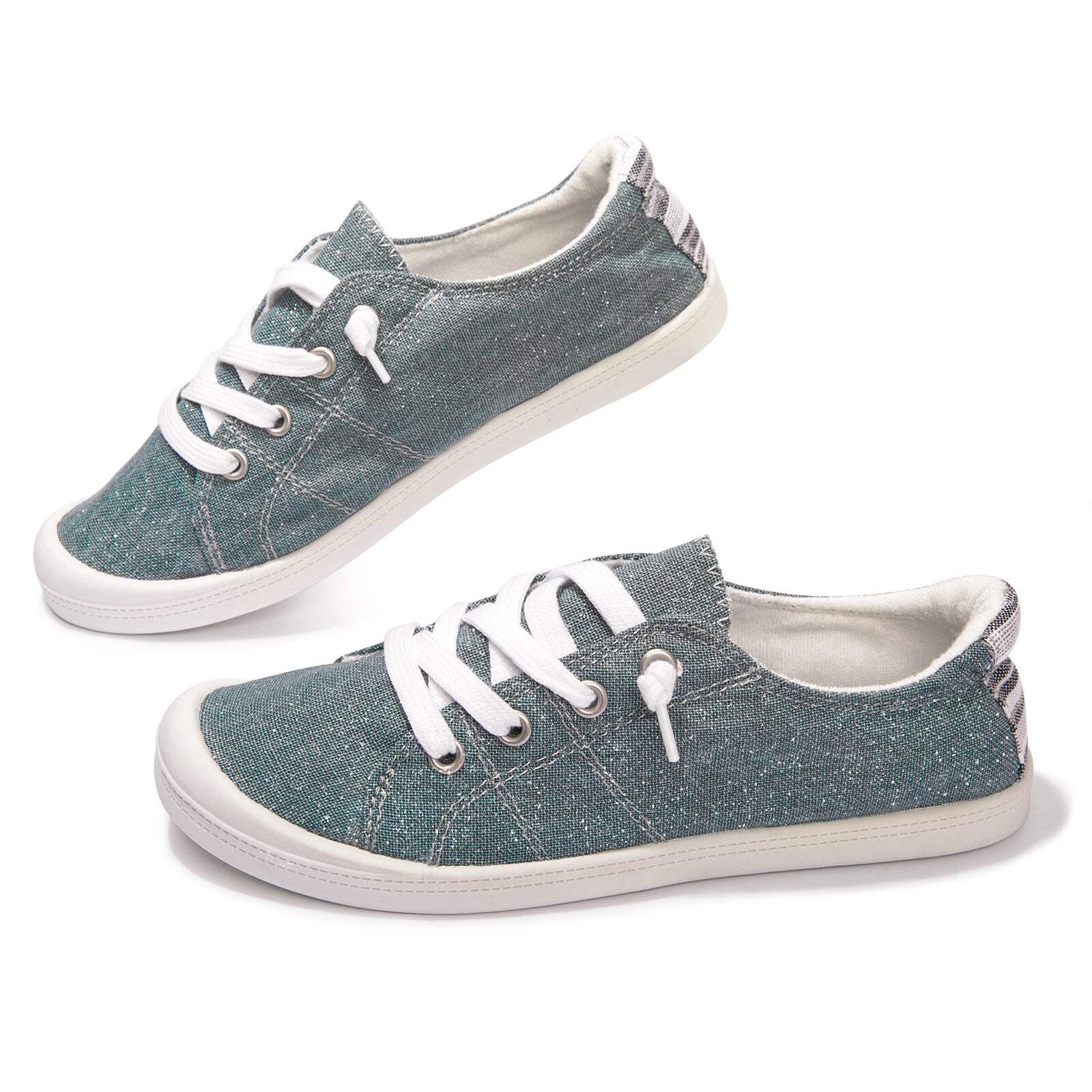 Women Canvas Slip On Sneakers Lightweight Non Slip Casual Walking Flat Shoes