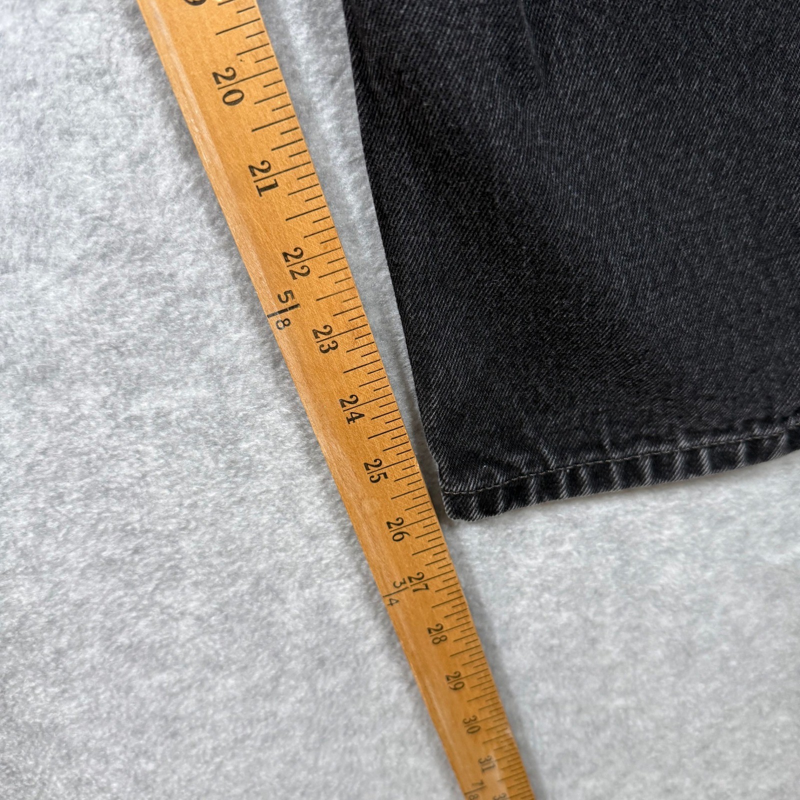Levis 505 Y2k Regular Fit Mens Jeans Black Straight Leg Denim 36×30 (Fits 35×26)