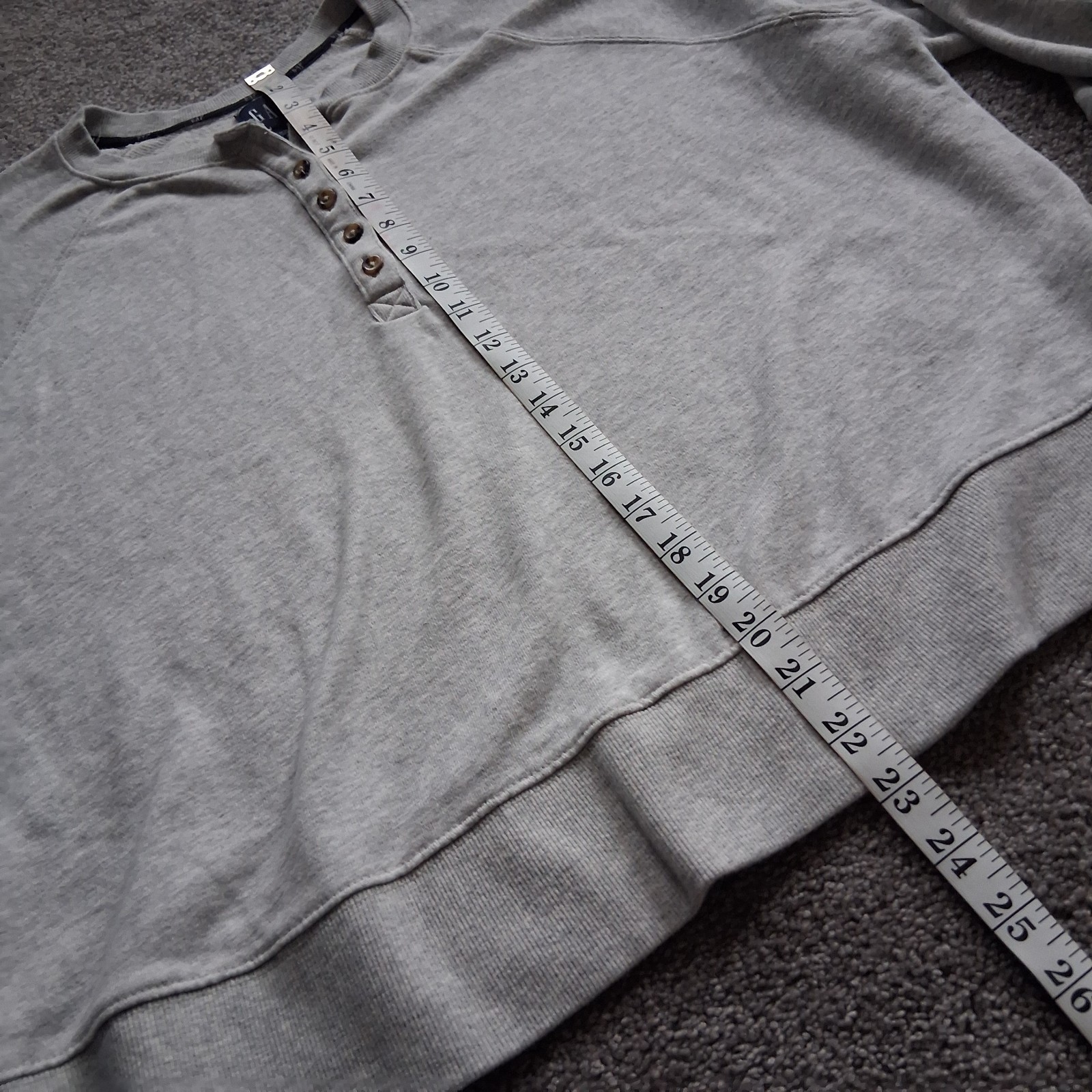 GAP Women’s Long Sleeve Henley Sweatshirt Heather Grey Size XXL EUC