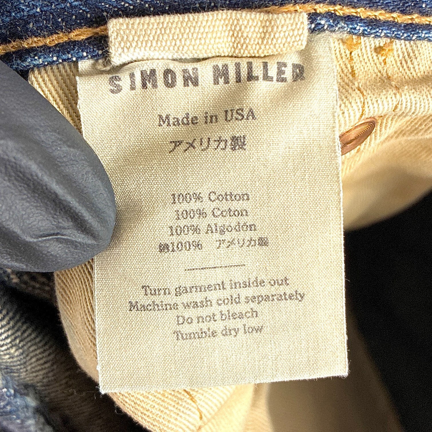 Simon Miller Jeans Mens 29×34 (30×32) Faded Whiskered Selvedge Parkview Slim USA