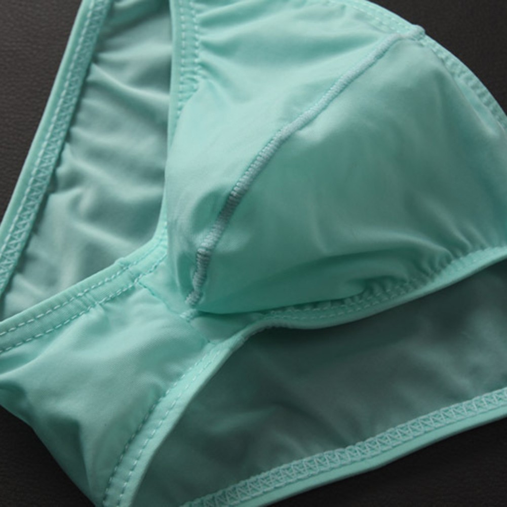 Ultrathin Mens Pouch Briefs Breathable Ice Silk Underwear for All Seasons