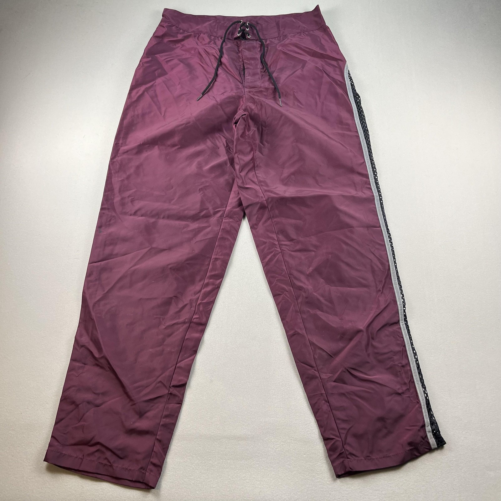 Vintage Tom Of Finland Pants Mens 33 Maroon Lace Up Stripe Rave Grunge Gay 90s
