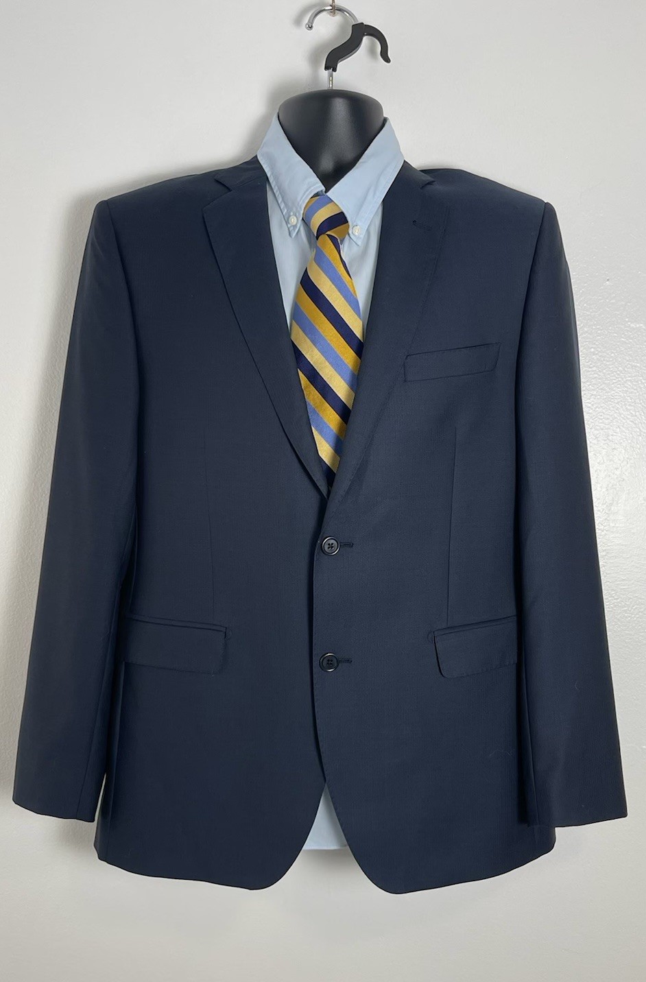 Saks Fifth Avenue Ermenegildo Zegna 40R Navy Wool Blazer Sport Coat Italy