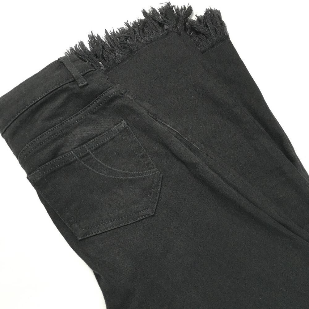 Maje Panako Skinny Jeans Ankle Frayed Hem Black Denim Women’s Raw Hem High Rise