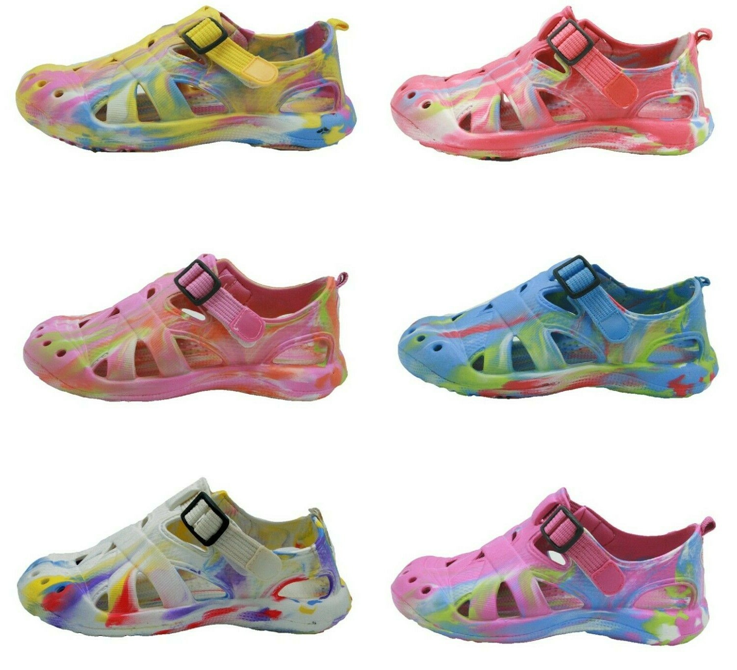 Women’s Clogs Shoes Slip on Close Back Tie Dye Garden Water 6 7 8 9 10 11