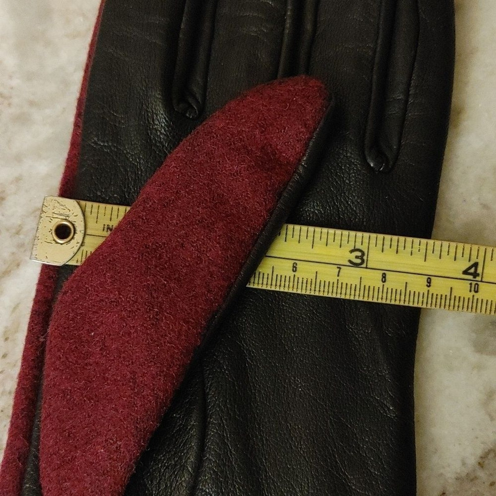 Vintage Eddie Bauer Wool and Leather Gloves Size L
