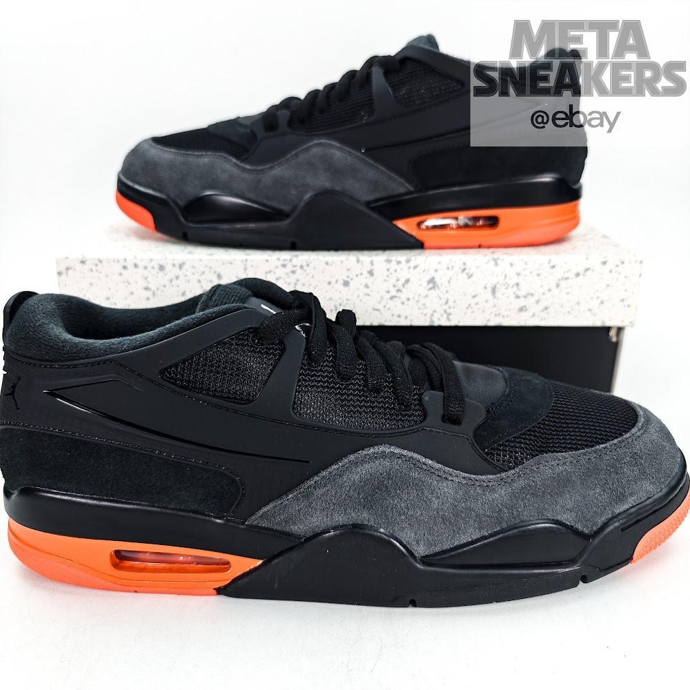 Air Jordan 4 RM US 12.5 Men’s Black Starfish Orange White Nike HF8126-001 NIB