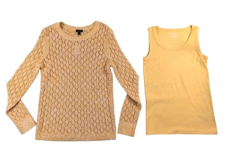Talbots Sweater & Tank Top Set Women’s XS Diamond Knitted Peach New w/ Tags NWT