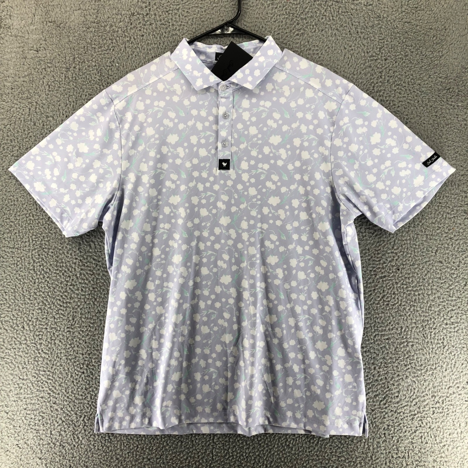 Bad Birdie Polo Men’s Size XL Purple Baby Lush Floral Core Polo BBP001-165