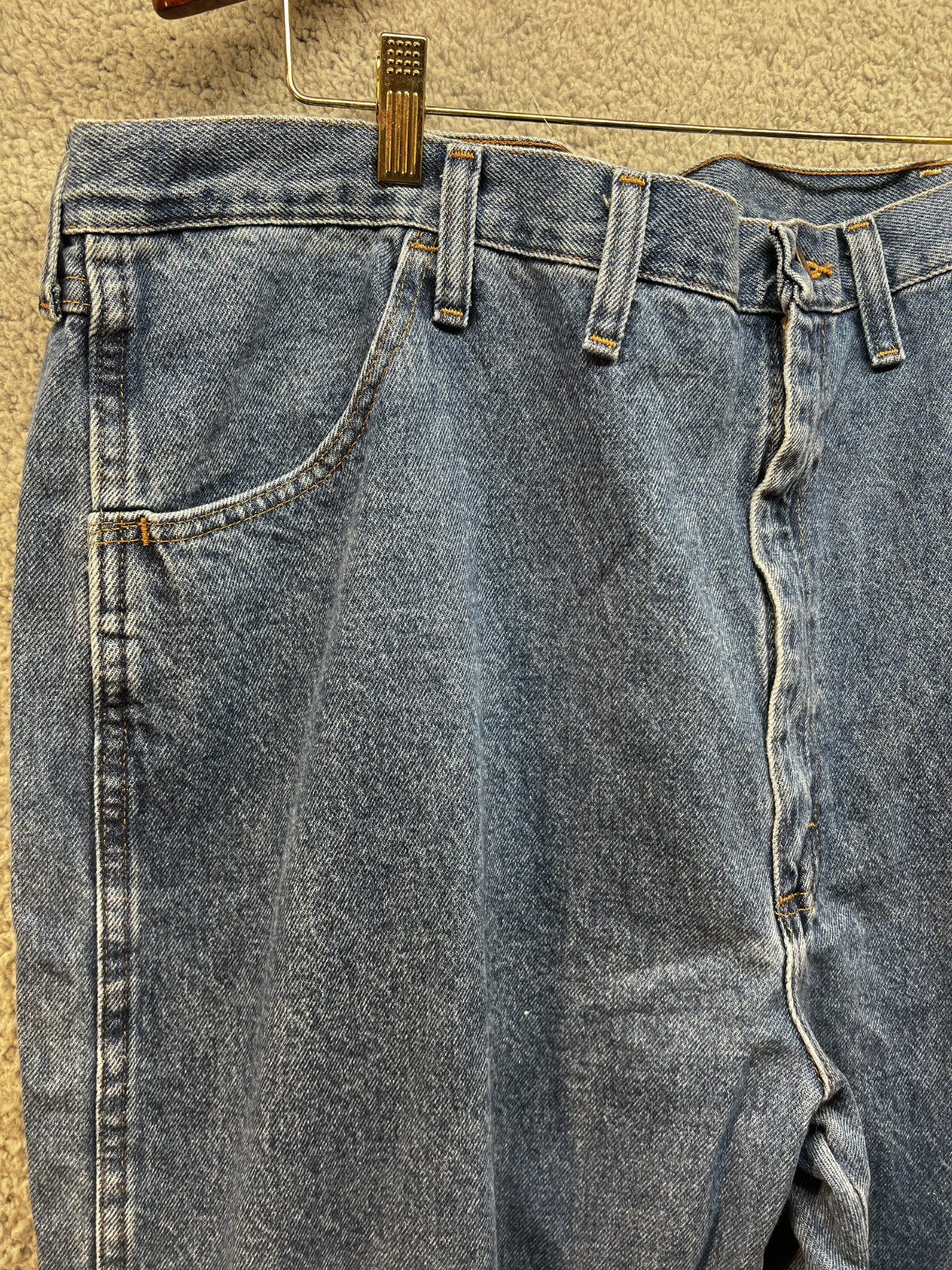Rustler by Wrangler Jeans Mens 44×32 Blue Regular Fit Straight Leg Denim