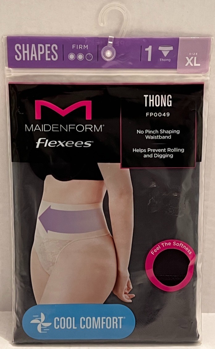 MAIDENFORM Flexees SHAPES Firm THONG FP0049 – Size: XL – Color: Black – NEW