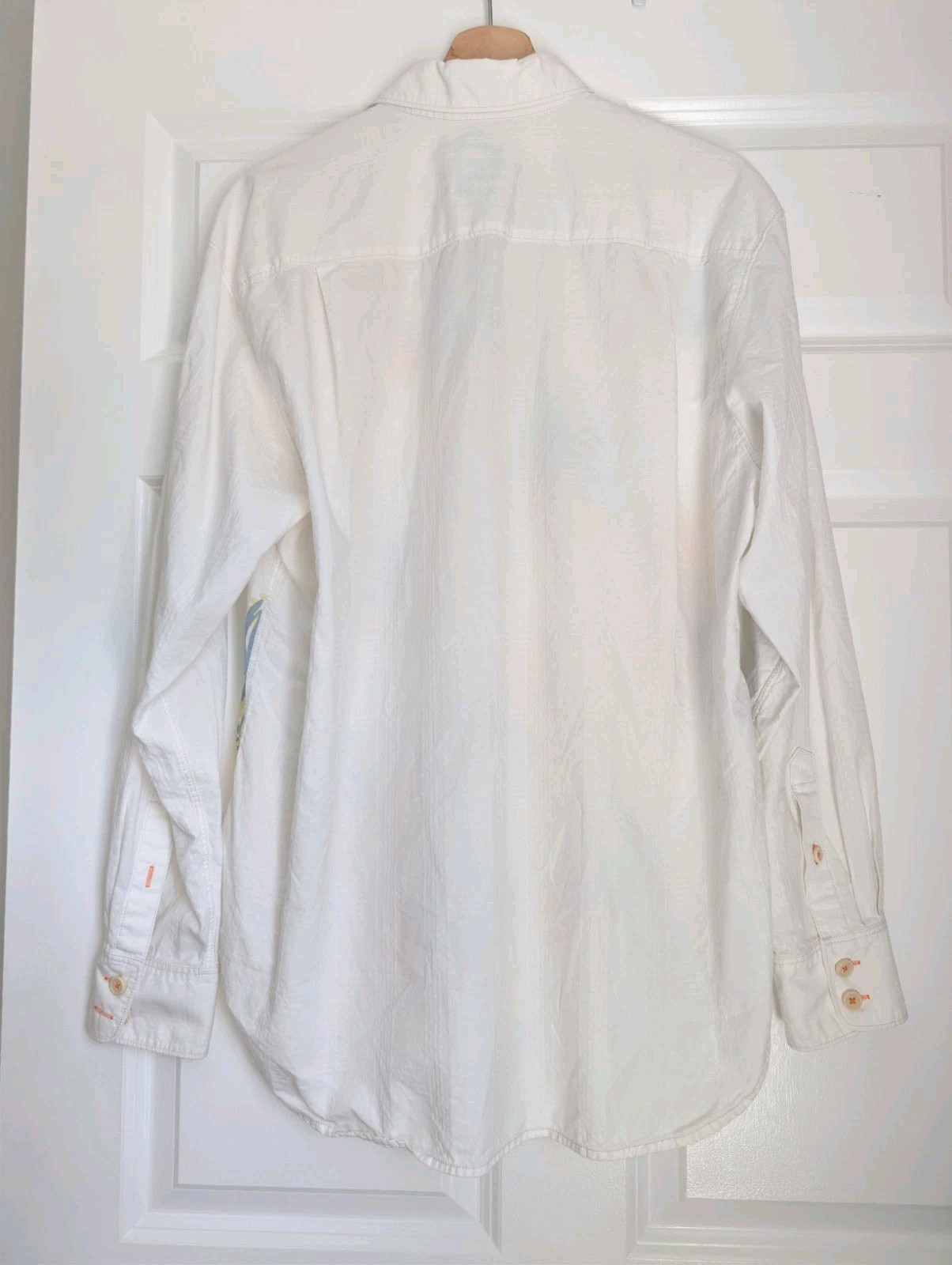 Tommy Bahama RELAX White Cotton Long Sleeve Floral Tropical Coast Print Shirt L