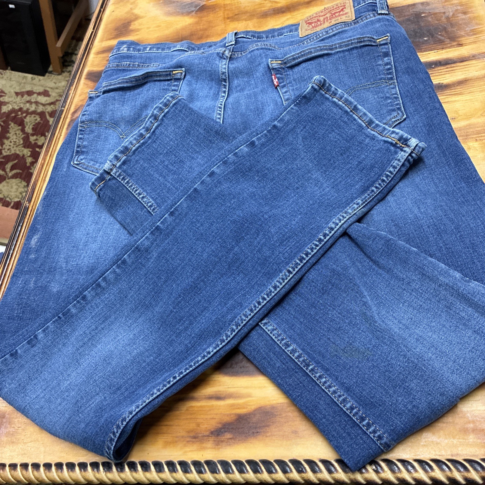 Levi’s 511 Slim Fit Stretch Jeans Mens 36×32 Light Wash Blue Stretch Denim Pants