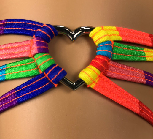Garters Leg Wrap Rainbow Heart Ring Dancewear Rave Outfits LGBTQ Gay Pride Flag