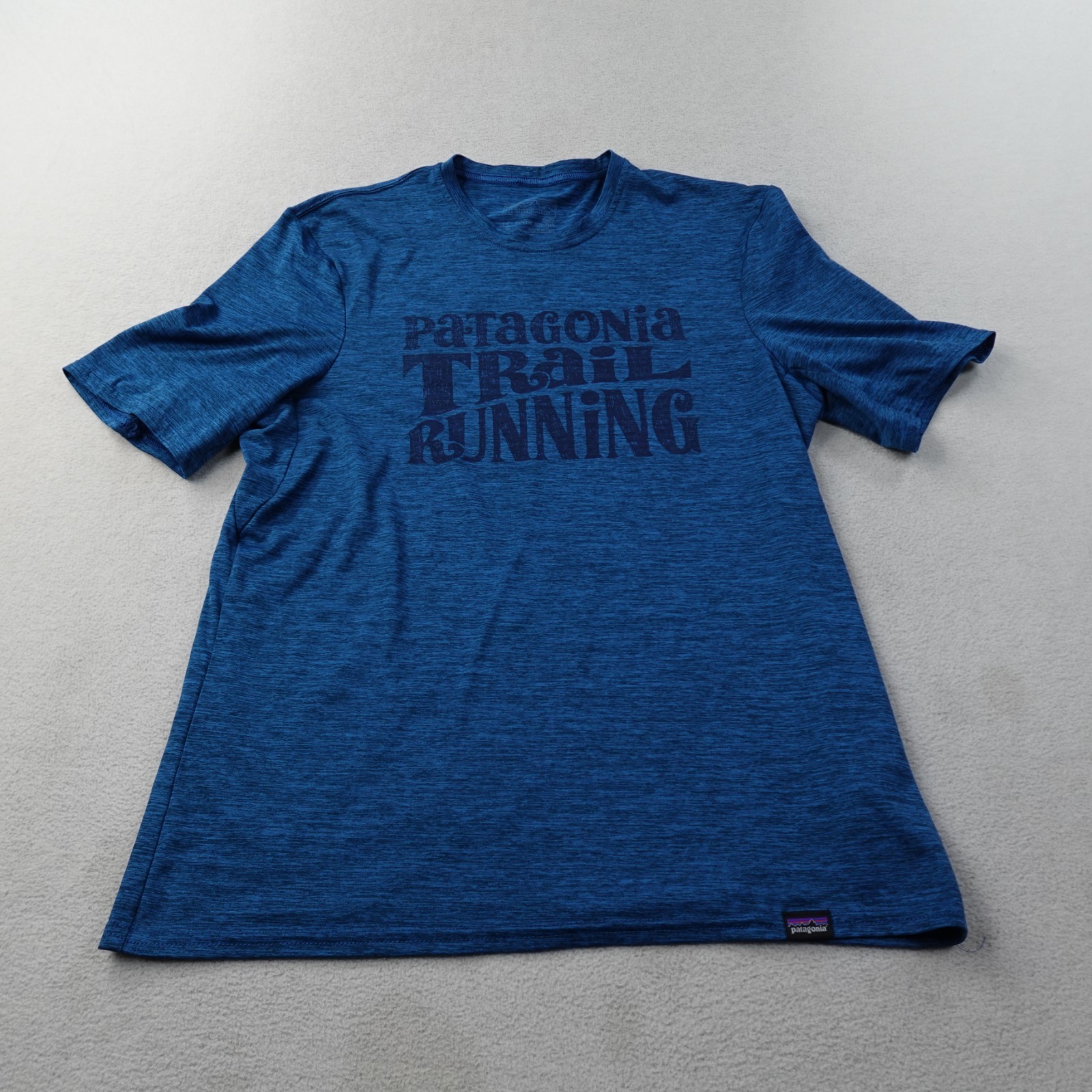 Patagonia Capilene Cool Daily Shirt Mens XS Blue Trail Running Graphic Tee UPF