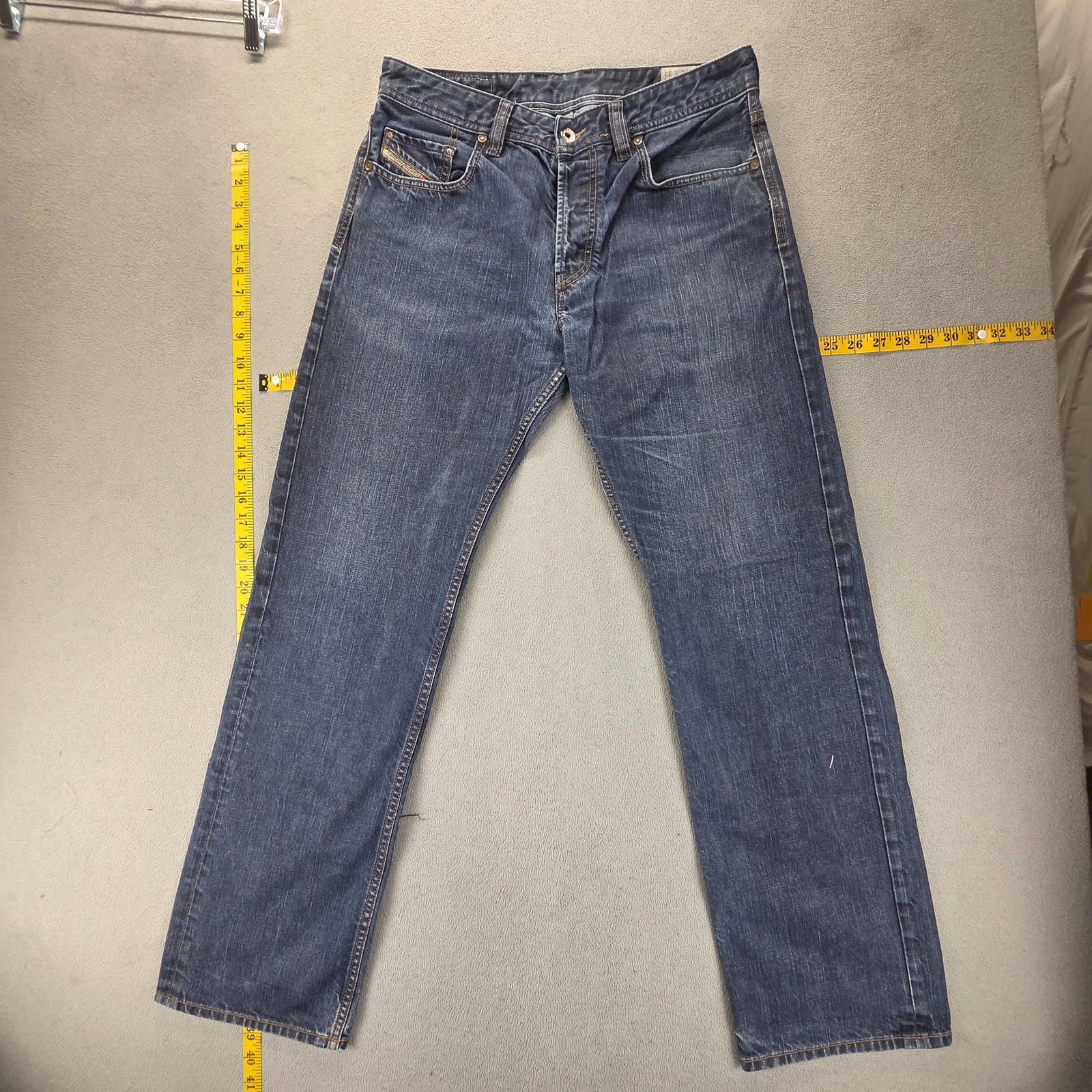 Diesel Jeans Mens 31×32 Blue Larkee Relaxed Straight Button Fly Denim 0088Z