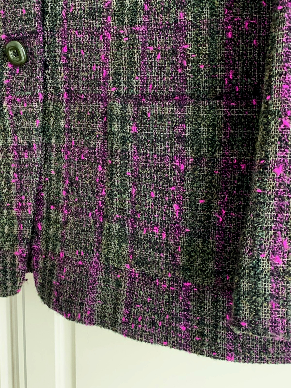 Jaeger Purple Mix Check 82% Wool Blend Patch Pockets Double Vented Jacket 14