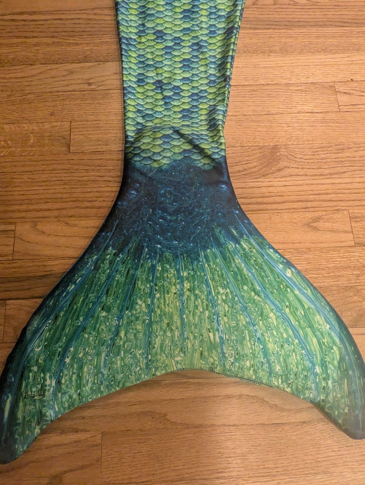 Fin Fun Mermaid Tail & Mono Fin Youth Girls Size 10 Turquoise Blue Green Exc!!
