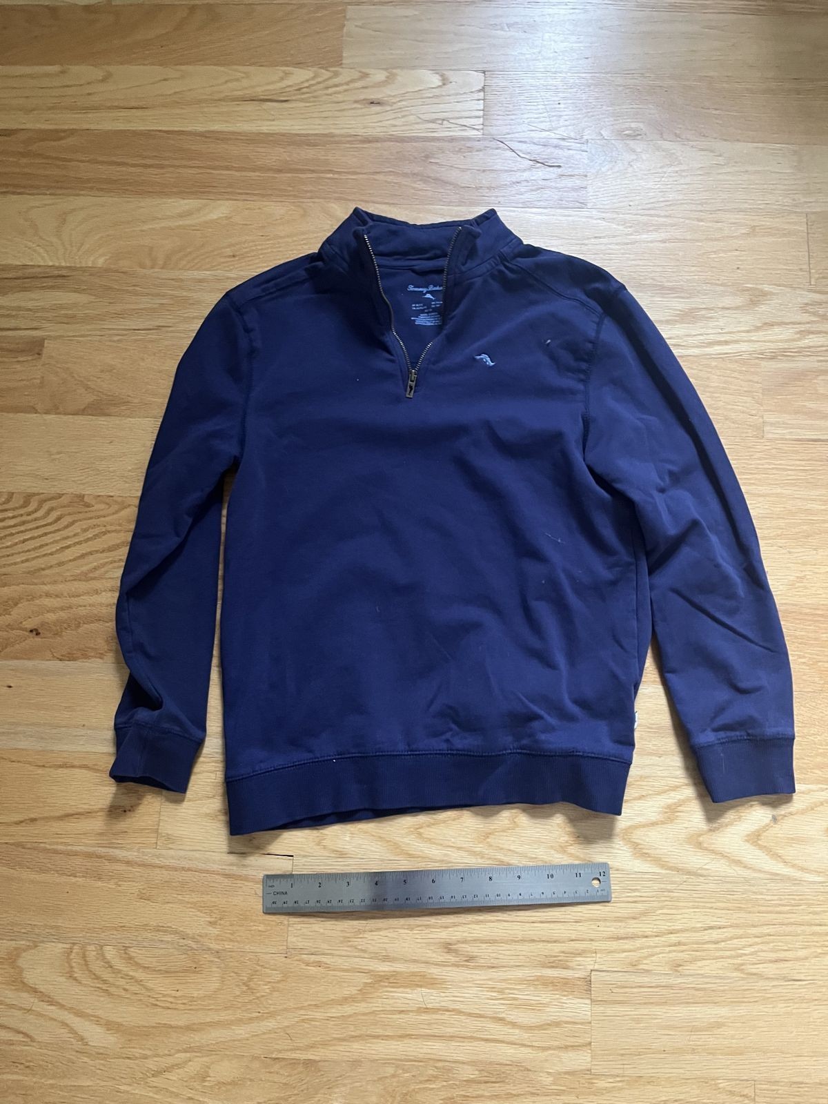 Tommy Bahama Boys’ Navy Quarter Zip Pullover Sweatshirt Size XL 14 Marlin Logo