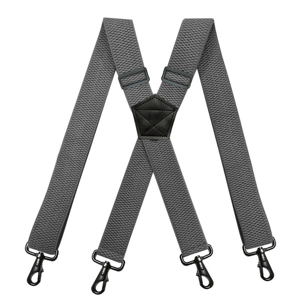 Heavy Duty Elastic Suspenders for Men Trouser Pants Braces Strap Work Belt