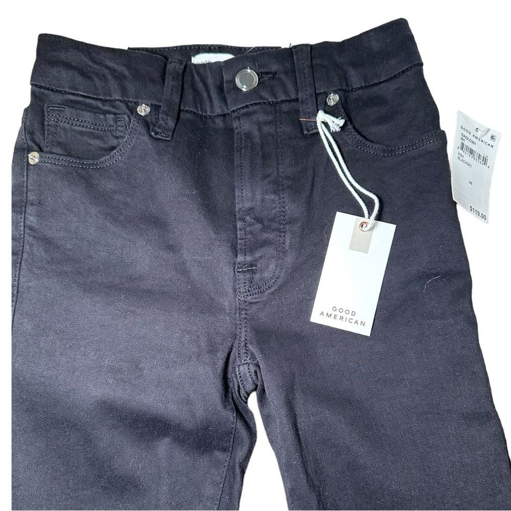 NWT Good American Black Wash Good Legs Crop Size: 00/24