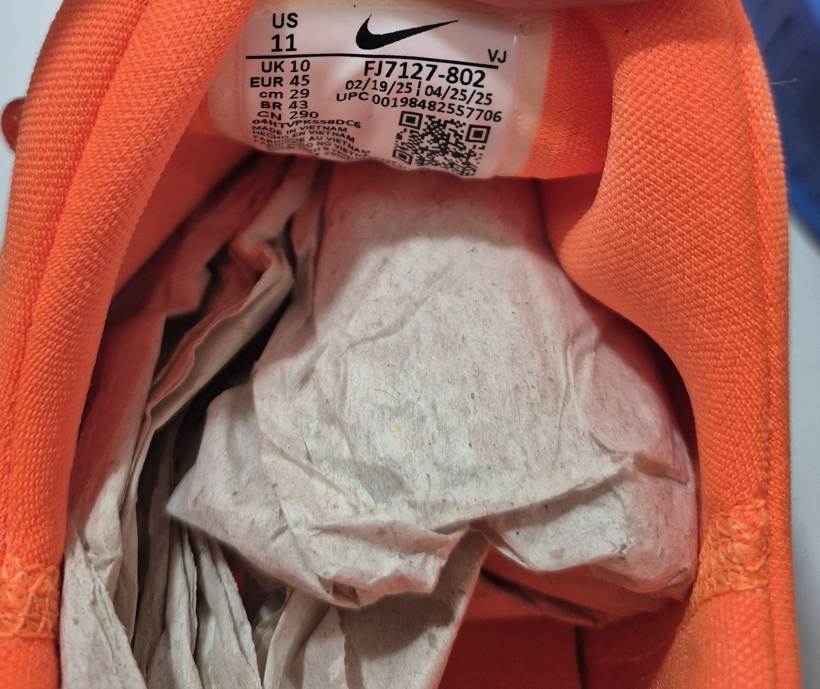 Nike Free Metcon 6 “Total Orange/Photo Blue/Black/White” FJ7127-802 Sz 11 NBY