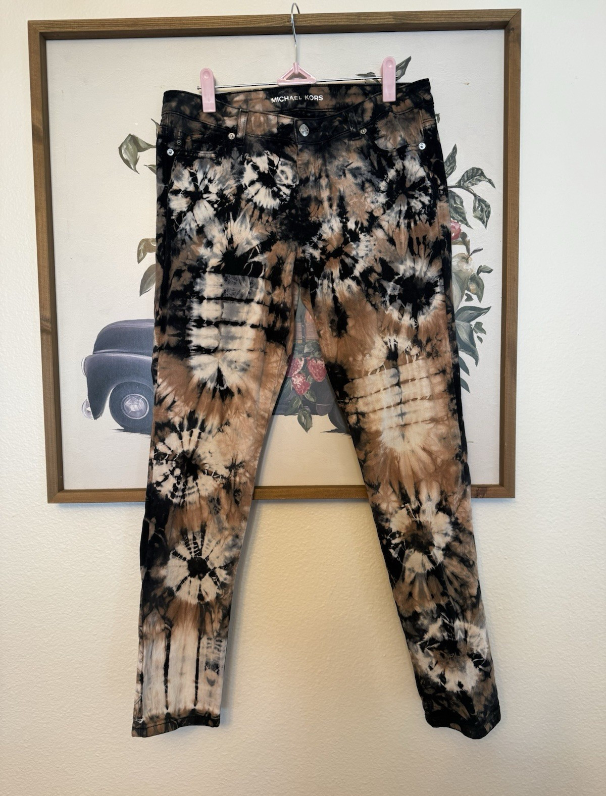 Michael Kors Women’s Skinny Tie-Dye Acid Wash Stretch Jeans Size 8 Logo