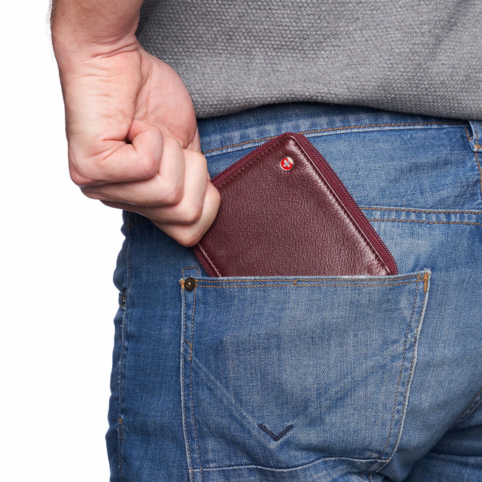 Alpine Swiss Logan Zipper Bifold Wallet | All-Around Zip Closure | 13 Card