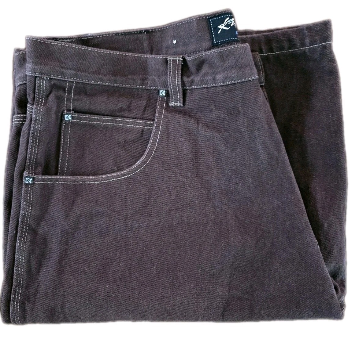 VTG KNO Betta Blue Jeans USA Shorts Y2K Denim 100% Cotton Brown Men’s Size 44