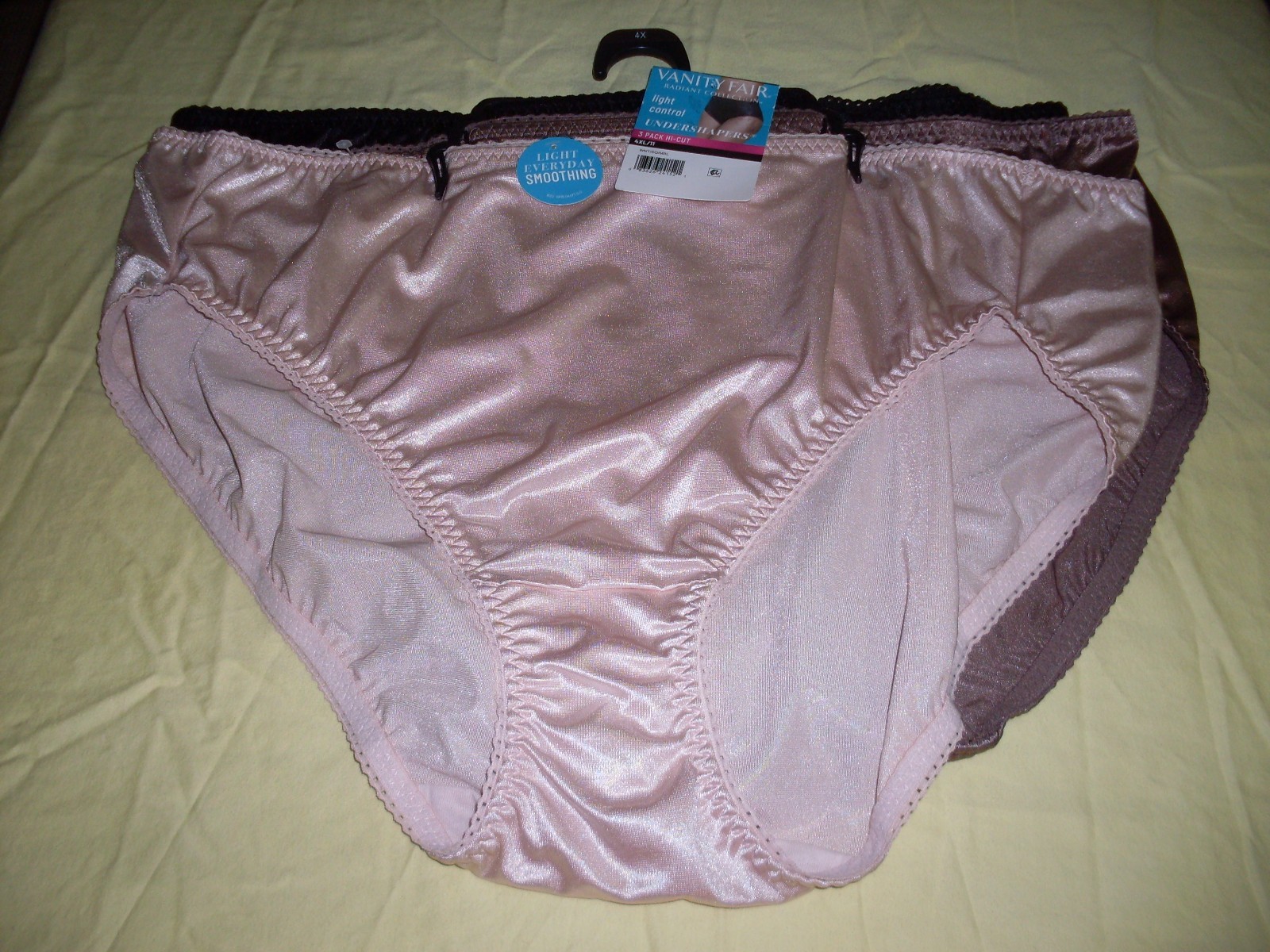 WOMENS VANITY FAIR LIGHT CONTROL UNDERSHAPERS HI CUT PANTIES SIZE 4XL 3 PACK NWT