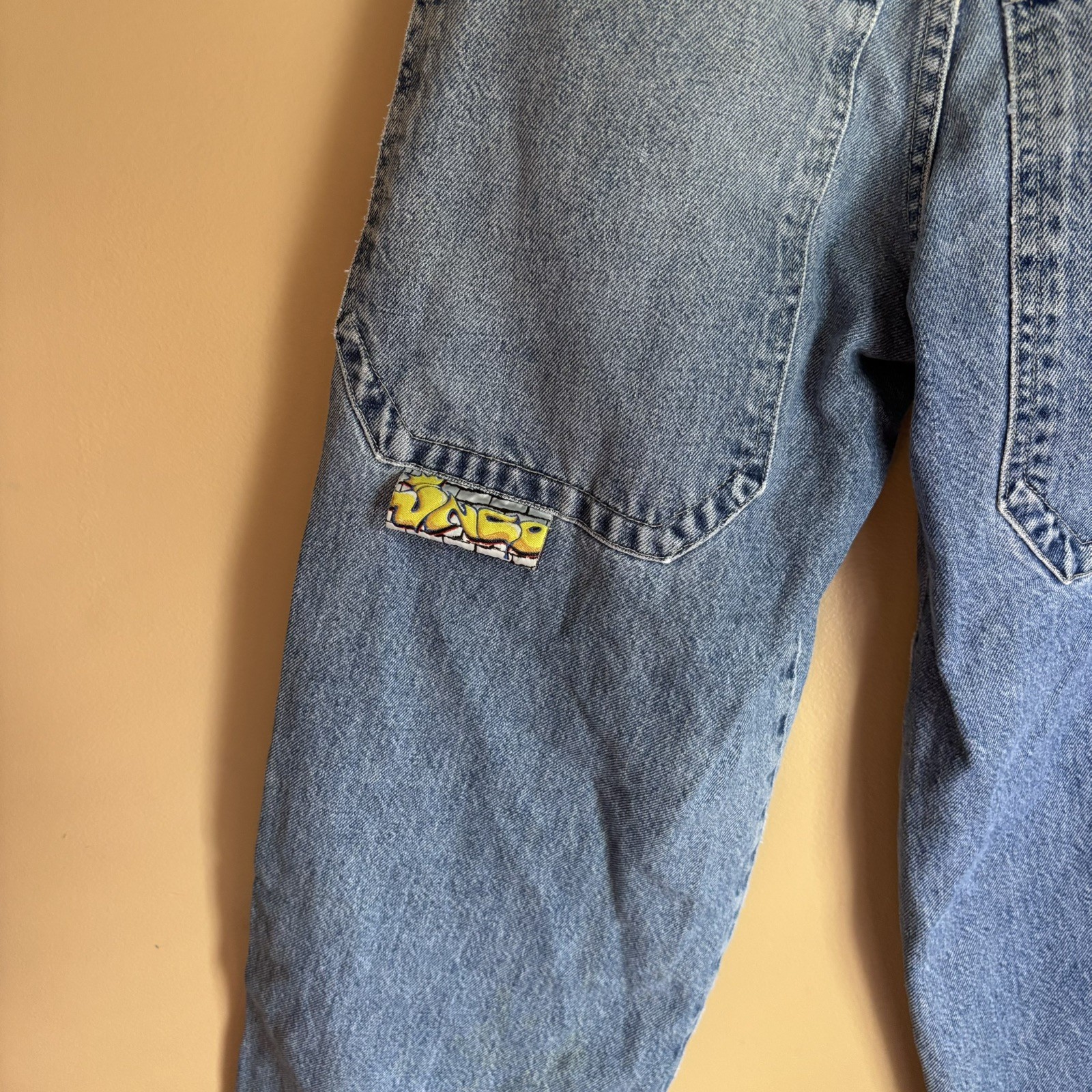 Vintage y2k JNCO Pipes Skater Jeans size 28 Wide Leg Distressed
