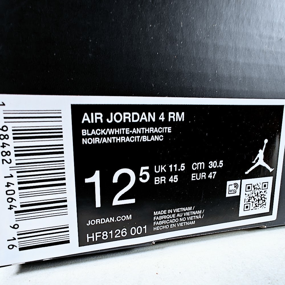 Air Jordan 4 RM US 12.5 Men’s Black Starfish Orange White Nike HF8126-001 NIB