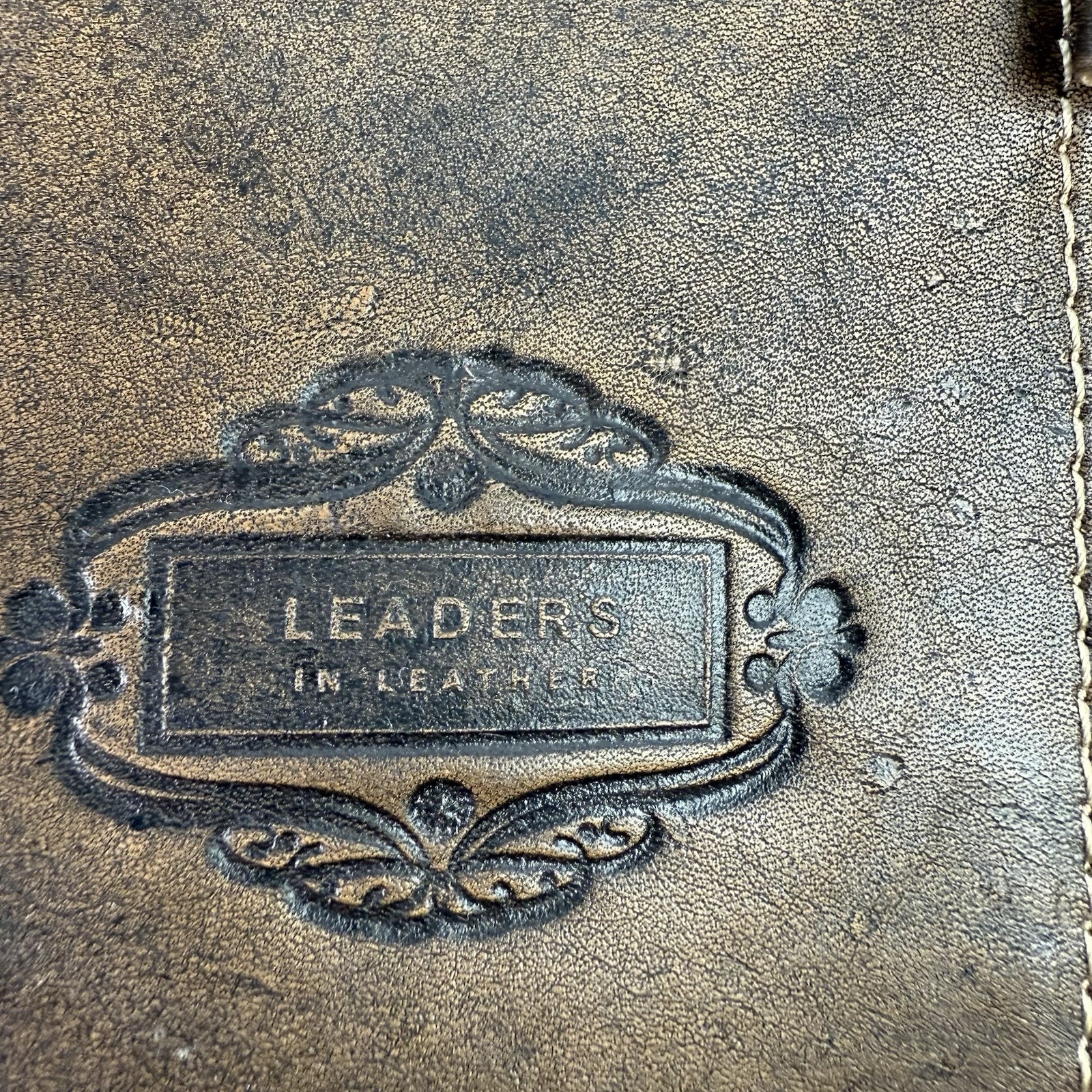Leaders In Leather Wallet Handmade Floral Tooled Brown Made Paraguay Brand New