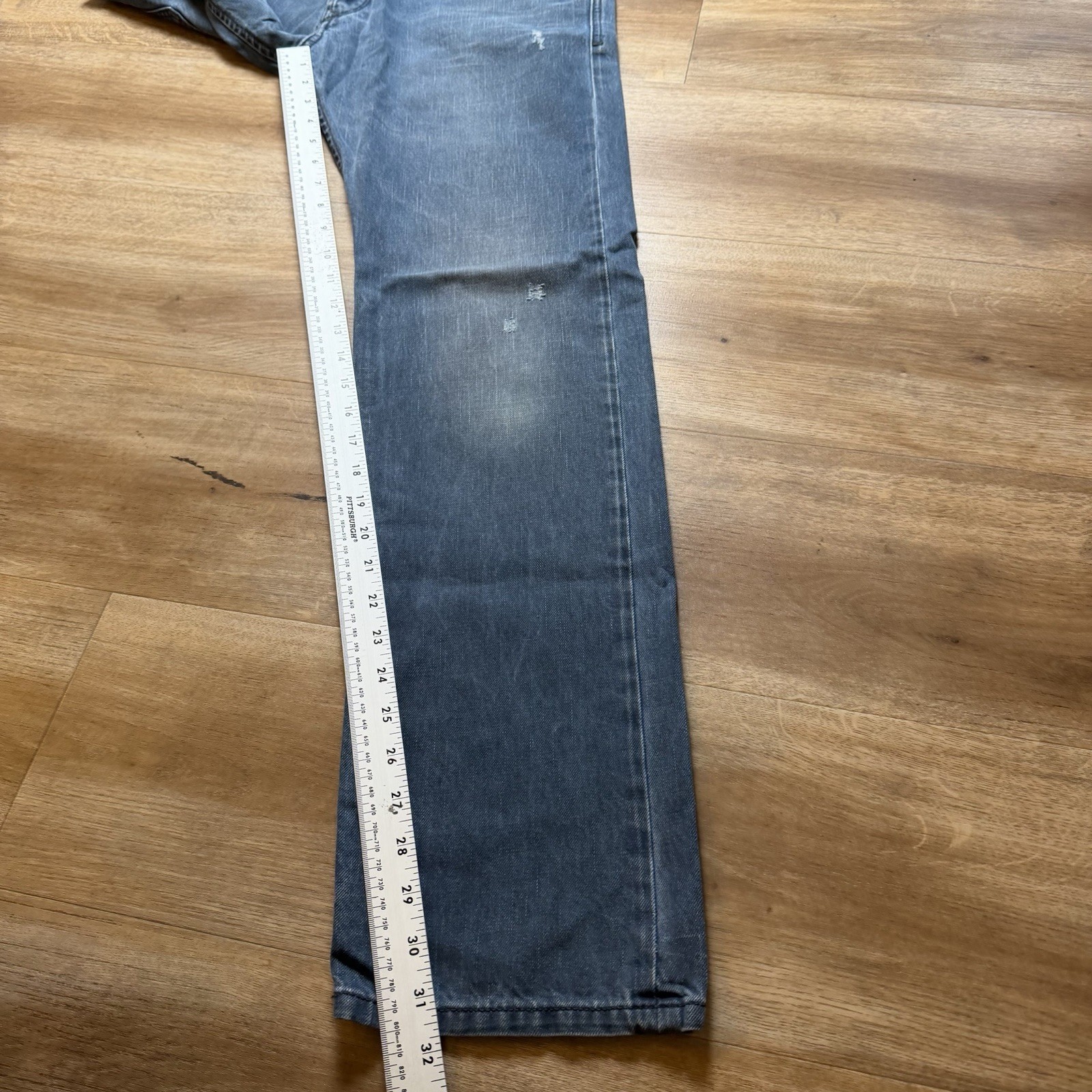 Diesel Iakop Jeans Men 32×32 Blue Slim Tapered Industrial Wash Distressed 0811K