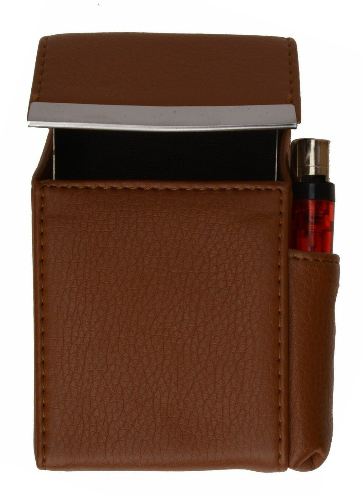 Cigarette Hard Case Genuine Leather Men Lady Lighter 100’s Regular Holder