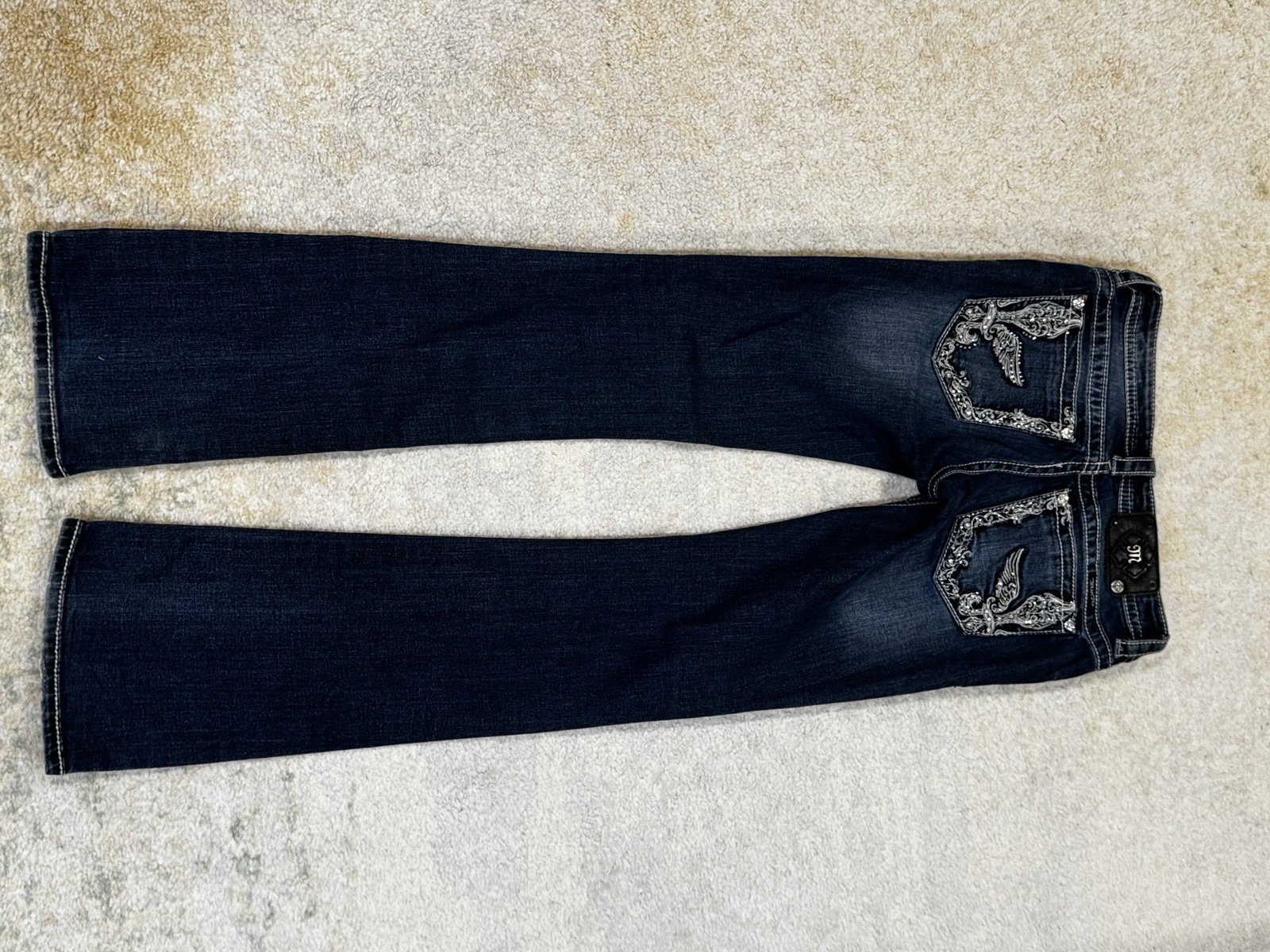 Miss Me Women’s Bootcut Jeans Dark Wash Embroidered Size 27