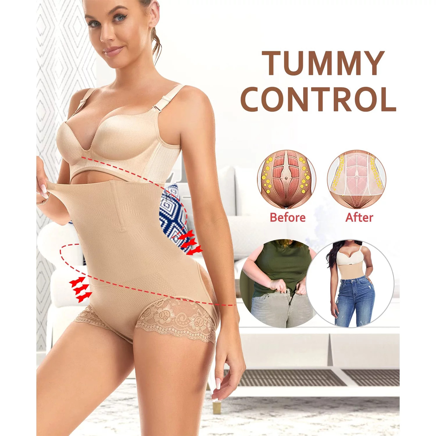 Butt Lifting Shapewear for Women Tummy Control Butt Lifter Panties Booty Lifter