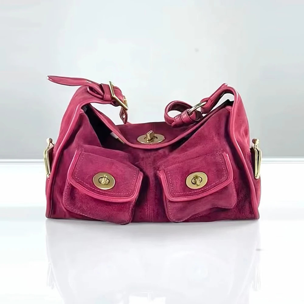 Vintage Suede Womens Shoulder Crossbody Tote Bag Large Capacity