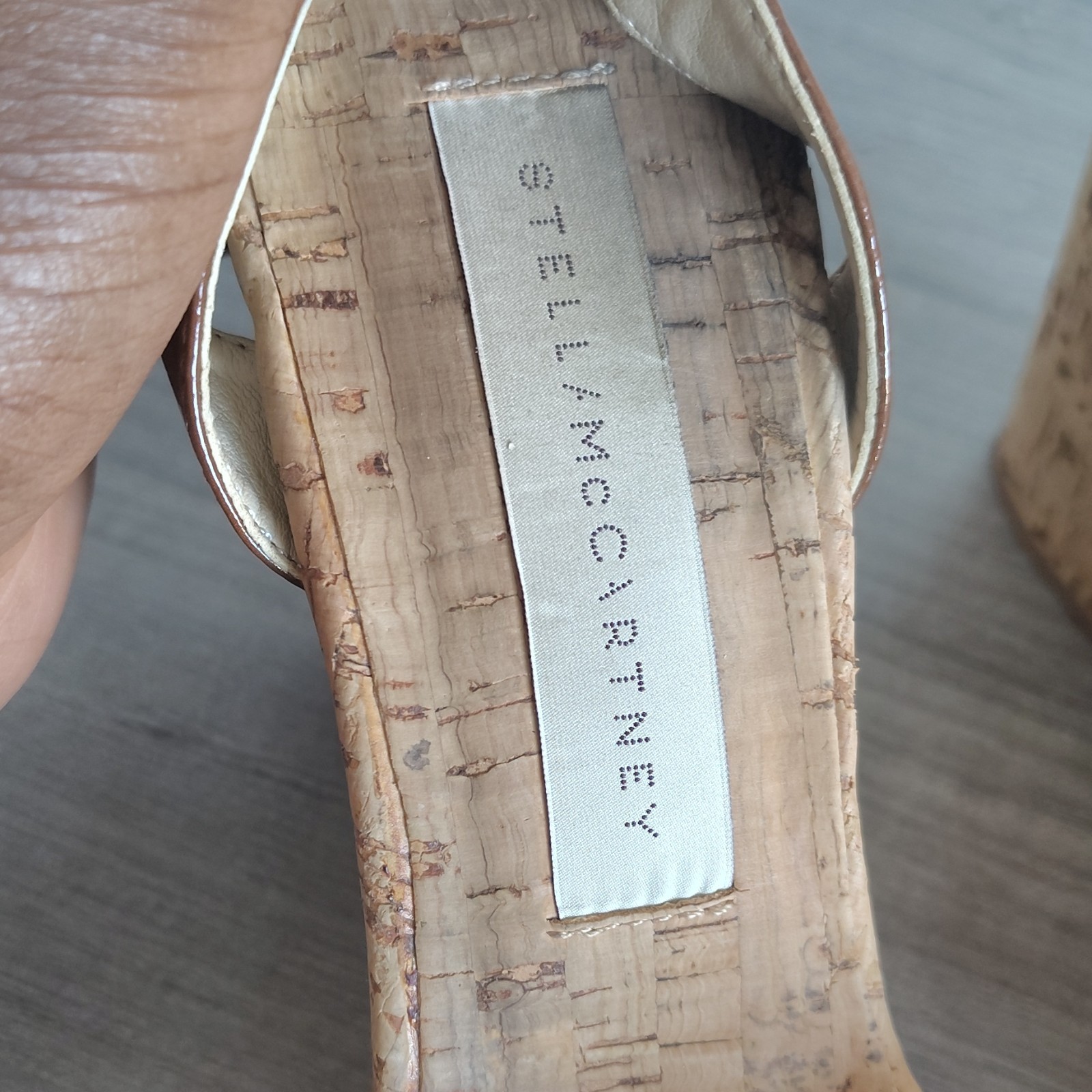 Stella McCartney Women’s Strappy Sandals Patent Synthetic Cork Insole US7.5