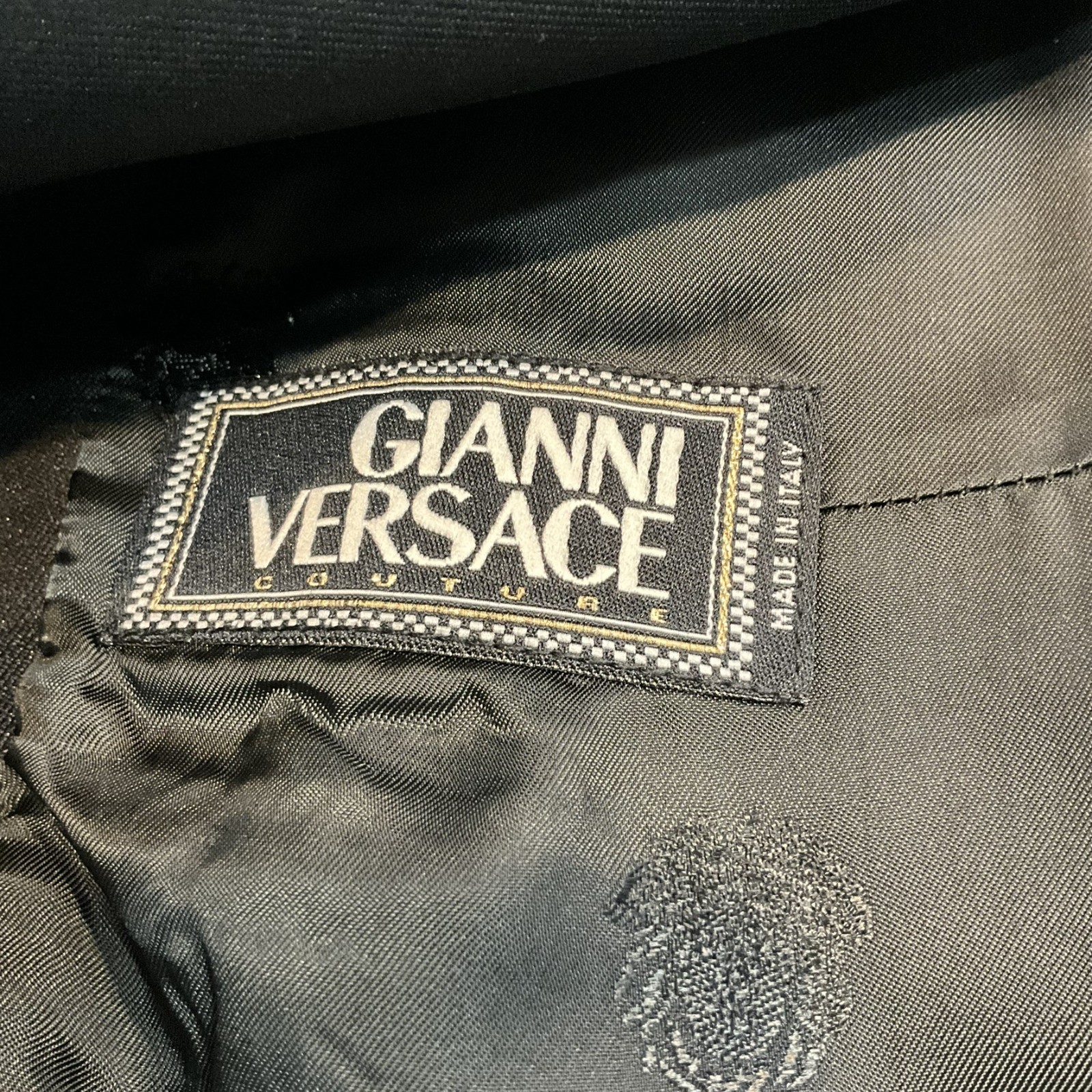 Vintage Gianni Versace Black Tailored Paintsuit Set Size IT 40 Italy