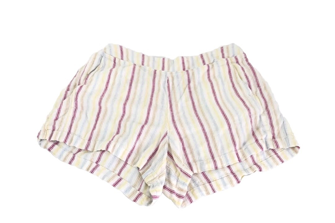 Gap Ladies Linen Short Size MEDIUM Dotted Sun Stripe