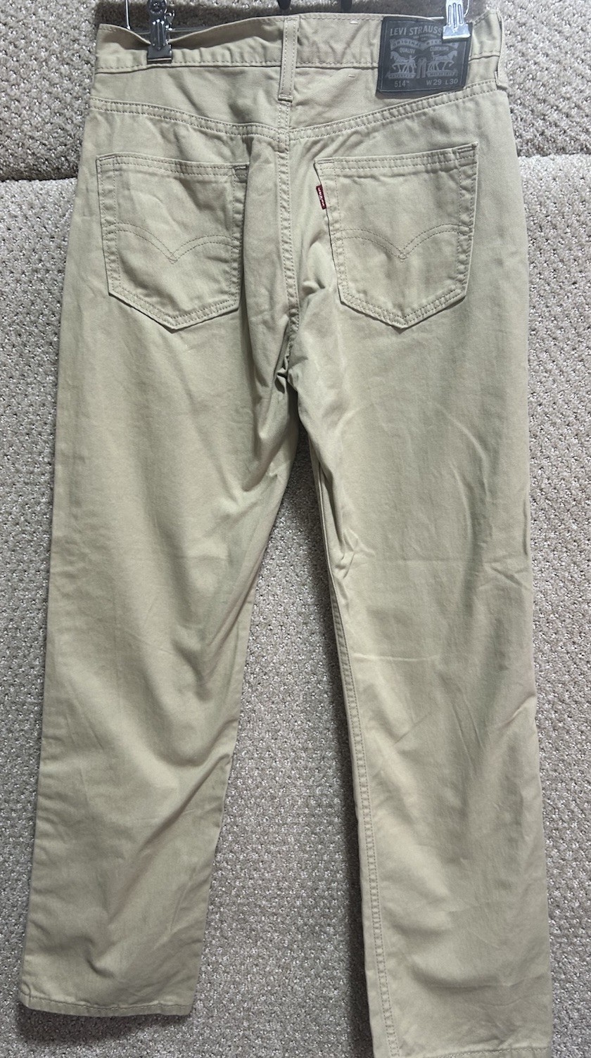 Levi’s Strauss 514 Straight Front Cotton Pants Tan Men’s Size 29×30