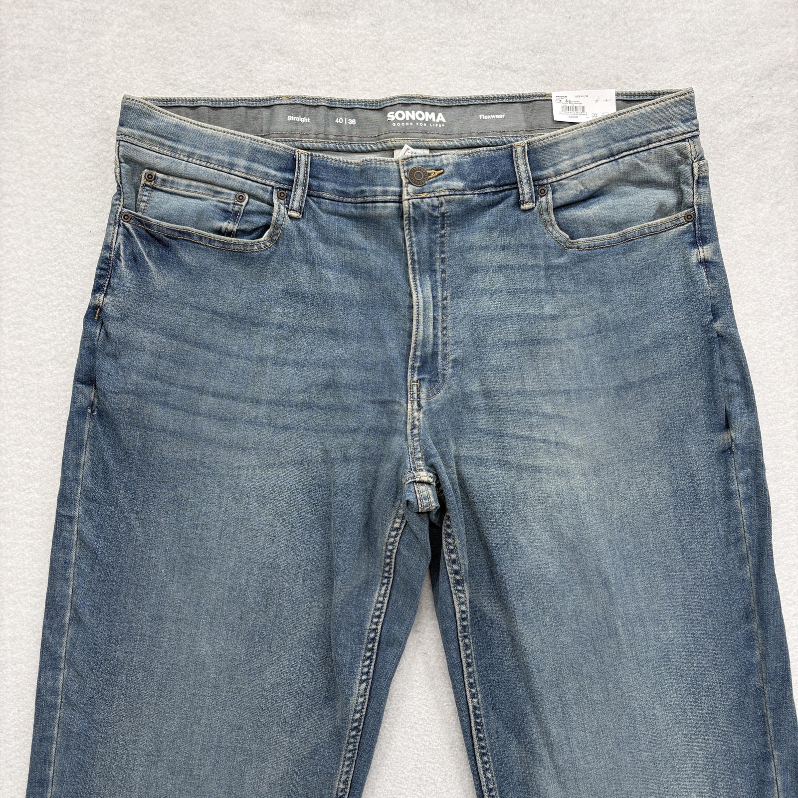 Sonoma Flexwear Jeans Mens 40×36 Blue Stretch Straight Denim Waistband Comfort