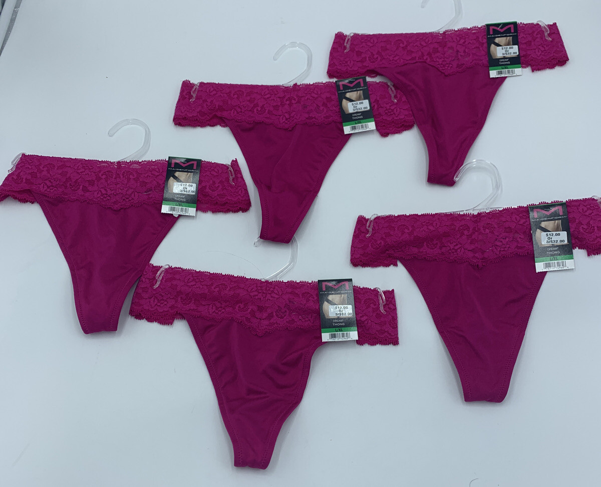 Maidenform Lingerie Dream Lace Thong Panty, Panties, Underwear L/XL (5 COUNT)