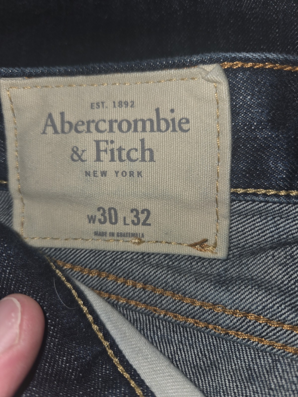 Abercrombie Fitch Classic Straight Jeans Men 30×32 Blue Button Fly Measure 30×30